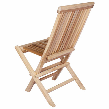 Folding Garden Chair 4 pcs Natural Solid Teak Wood