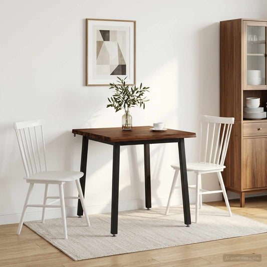 60 x 55 x 75 cm Solid Acacia Wood Dark Brown and Black
