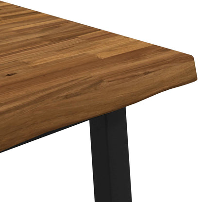 60 x 55 x 75 cm Solid Acacia Wood Natural and Black Rectangular