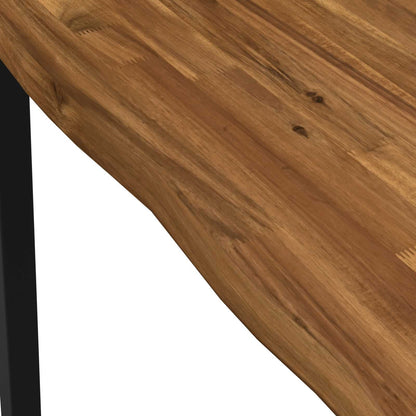 60 x 55 x 75 cm Solid Acacia Wood Natural and Black Rectangular