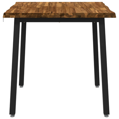 60 x 55 x 75 cm Solid Acacia Wood Natural and Black Rectangular