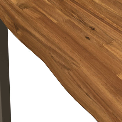 60 x 55 x 75 cm Solid Acacia Wood Natural and Coffee