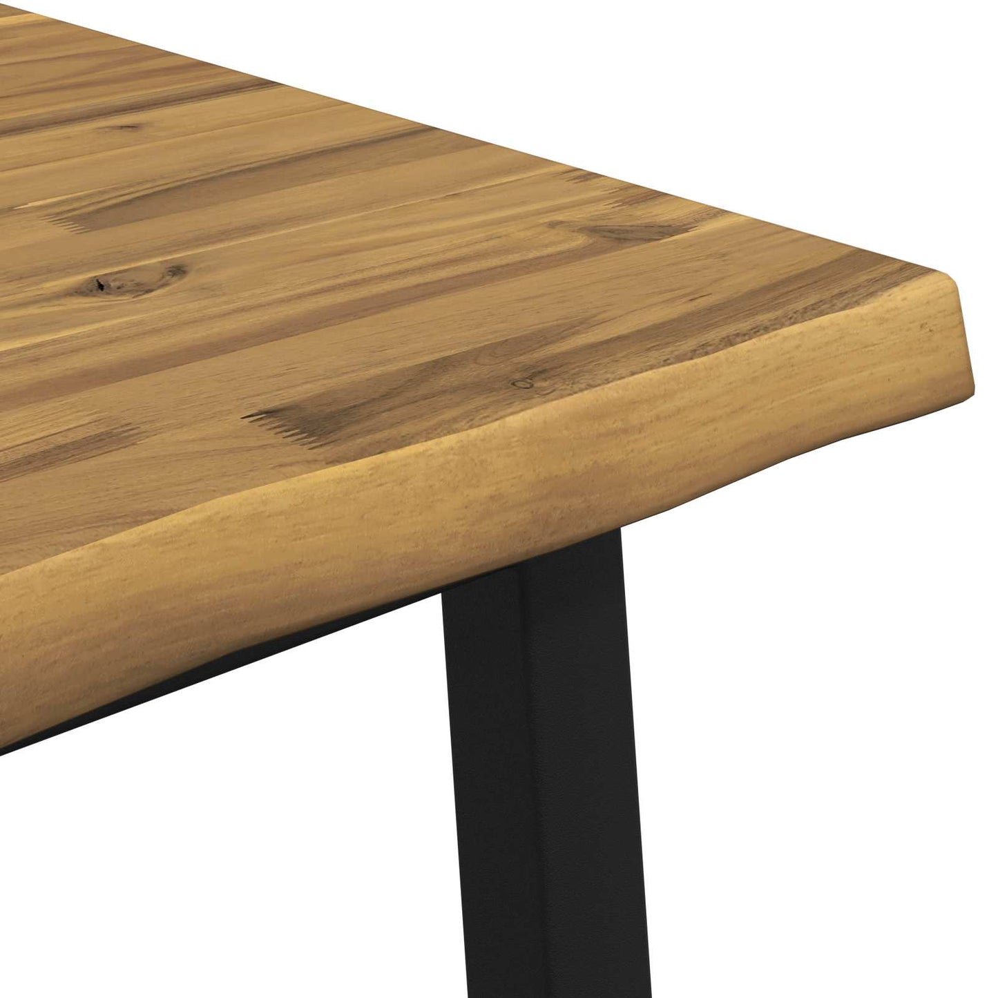 60 x 55 x 75 cm Solid Acacia Wood White and Black Rectangular