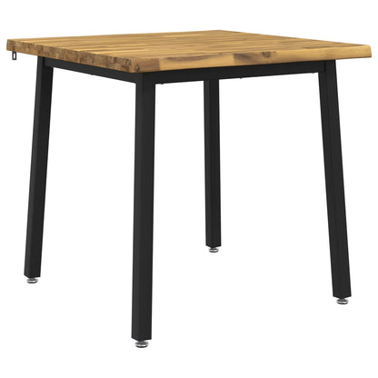 60 x 55 x 75 cm Solid Acacia Wood White and Black Rectangular