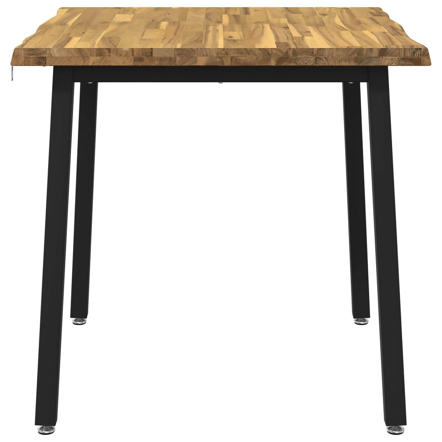 60 x 55 x 75 cm Solid Acacia Wood White and Black Rectangular