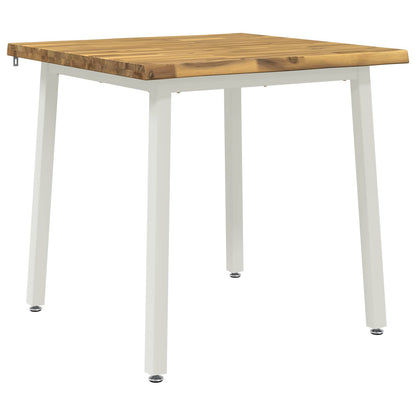 60 x 55 x 75 cm Solid Acacia Wood White Rectangular