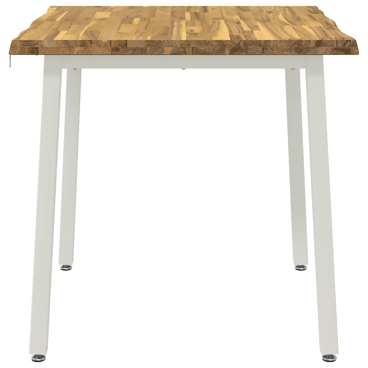 60 x 55 x 75 cm Solid Acacia Wood White Rectangular