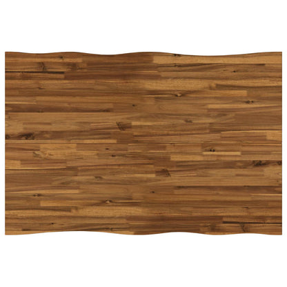 90 x 55 x 75 cm Solid Acacia Wood Natural and Black Rectangular