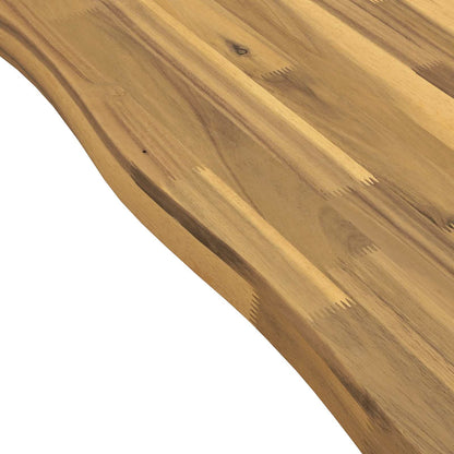 90 x 55 x 75 cm Solid Acacia Wood White and Black Rectangular