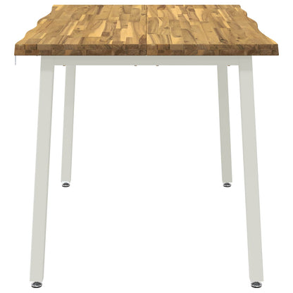 90 x 55 x 75 cm Solid Acacia Wood White Rectangular