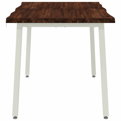 110 x 55 x 75 cm Solid Acacia Wood Dark Brown and White