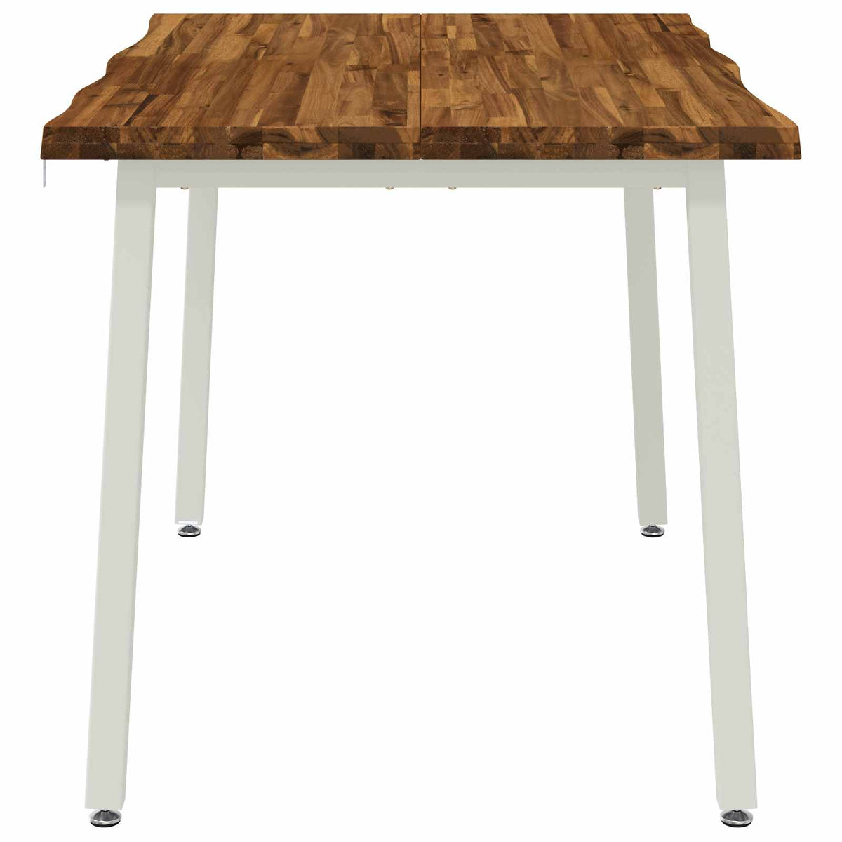 110 x 55 x 75 cm Solid Acacia Wood Natural and White