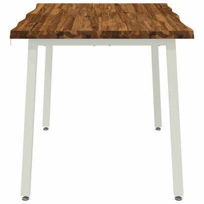 110 x 55 x 75 cm Solid Acacia Wood Natural and White