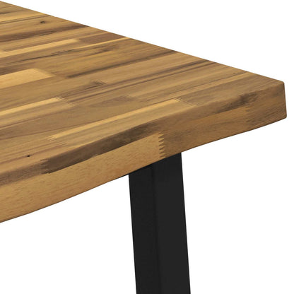 110 x 55 x 75 cm Solid Acacia Wood White and Black Rectangular