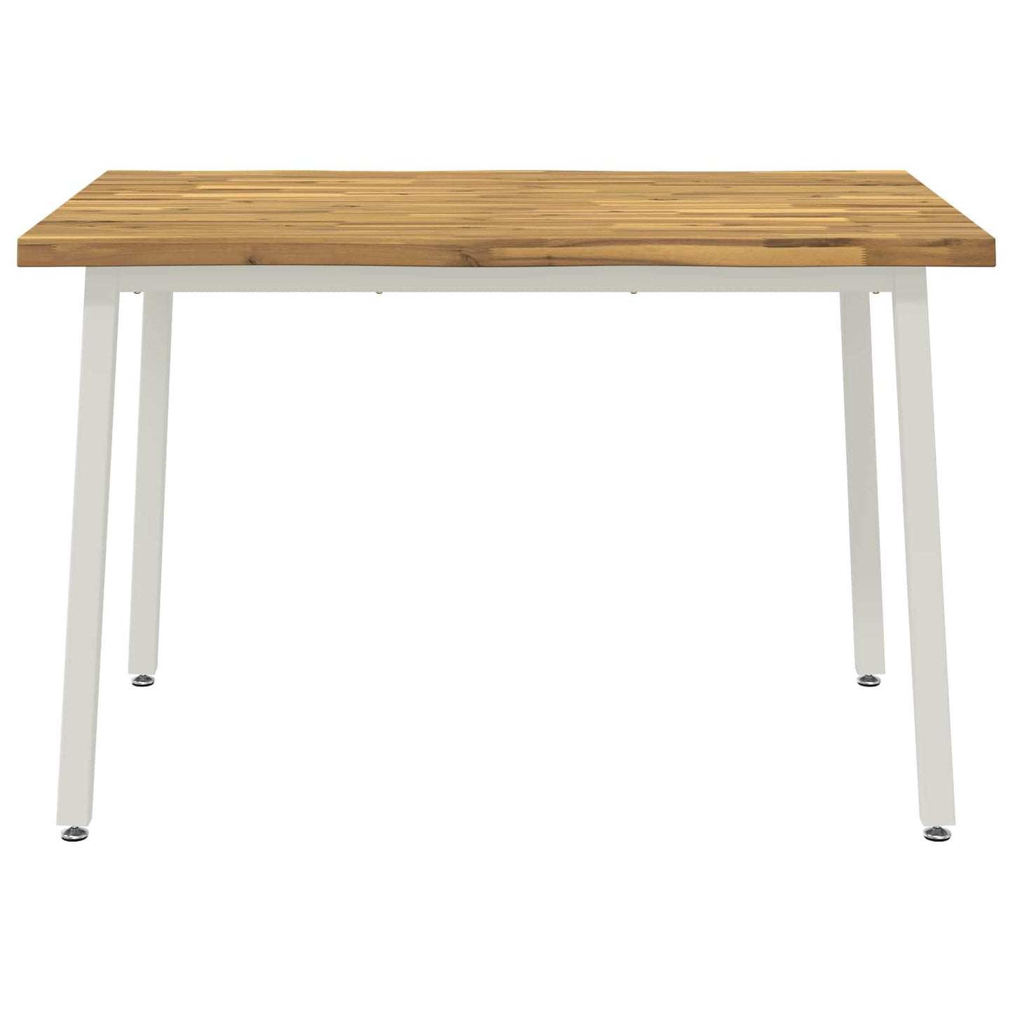 110 x 55 x 75 cm Solid Acacia Wood White Rectangular