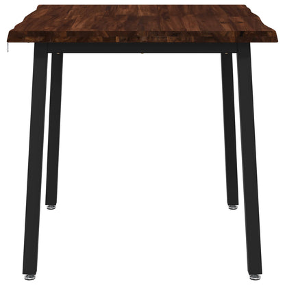 70 x 70 x 75 cm Solid Acacia Wood Dark Brown and Black Square