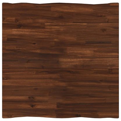 70 x 70 x 75 cm Solid Acacia Wood Dark Brown and Black Square