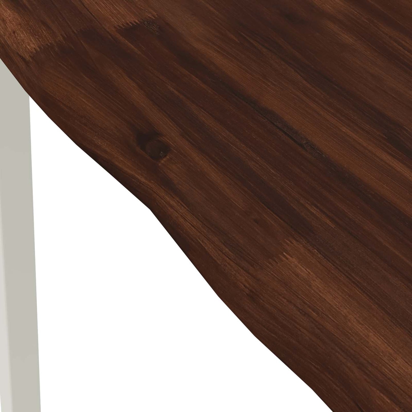 70 x 70 x 75 cm Solid Acacia Wood Dark Brown and White Square