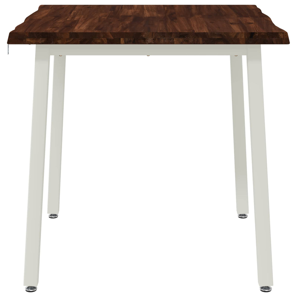 70 x 70 x 75 cm Solid Acacia Wood Dark Brown and White Square