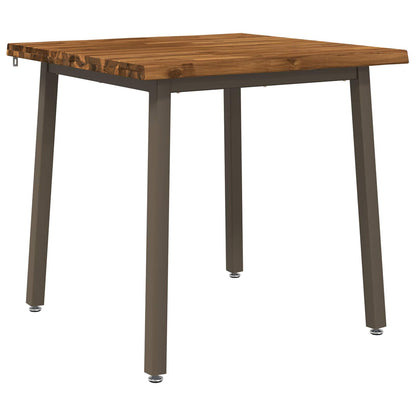 70 x 70 x 75 cm Solid Acacia Wood Natural and Coffee Square