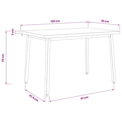 120 x 70 x 75 cm Solid Acacia Wood Natural and Coffee