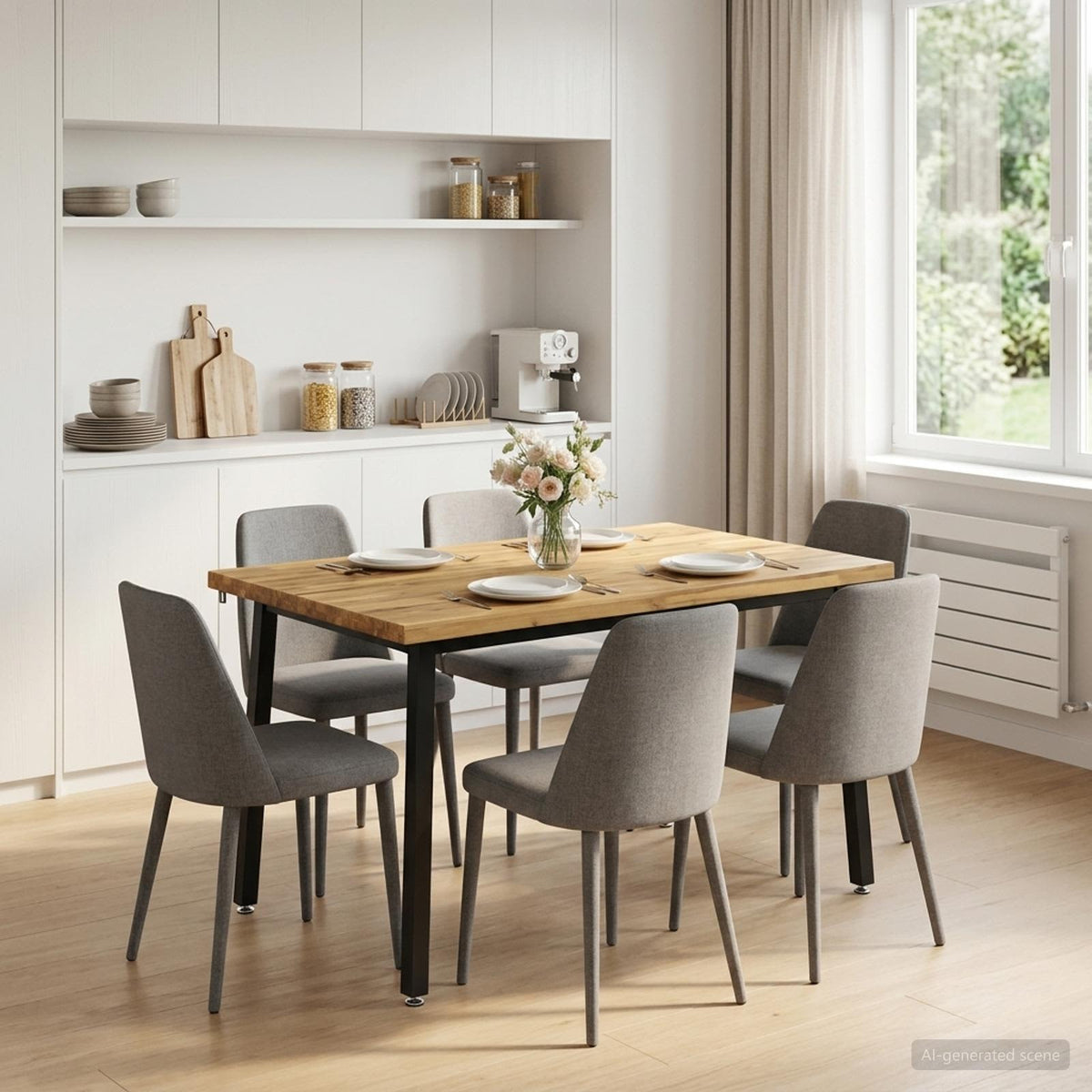 120 x 90 x 75 cm Solid Acacia Wood White and Black Rectangular