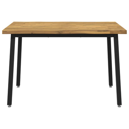 120 x 80 x 75 cm Solid Acacia Wood White and Black Rectangular
