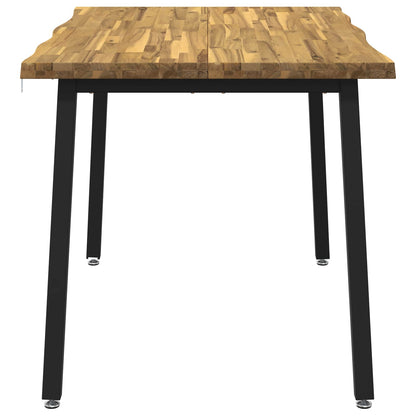 120 x 80 x 75 cm Solid Acacia Wood White and Black Rectangular