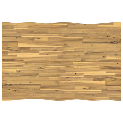 120 x 80 x 75 cm Solid Acacia Wood White and Black Rectangular