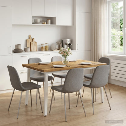 120 x 70 x 75 cm Solid Acacia Wood White Rectangular
