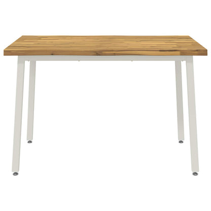 120 x 80 x 75 cm Solid Acacia Wood White Rectangular