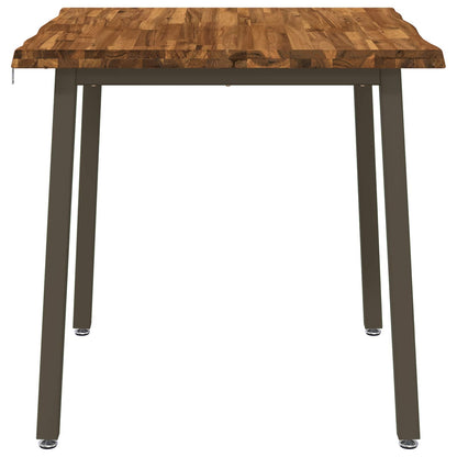 90 x 90 x 75 cm Solid Acacia Wood Natural and Coffee Square