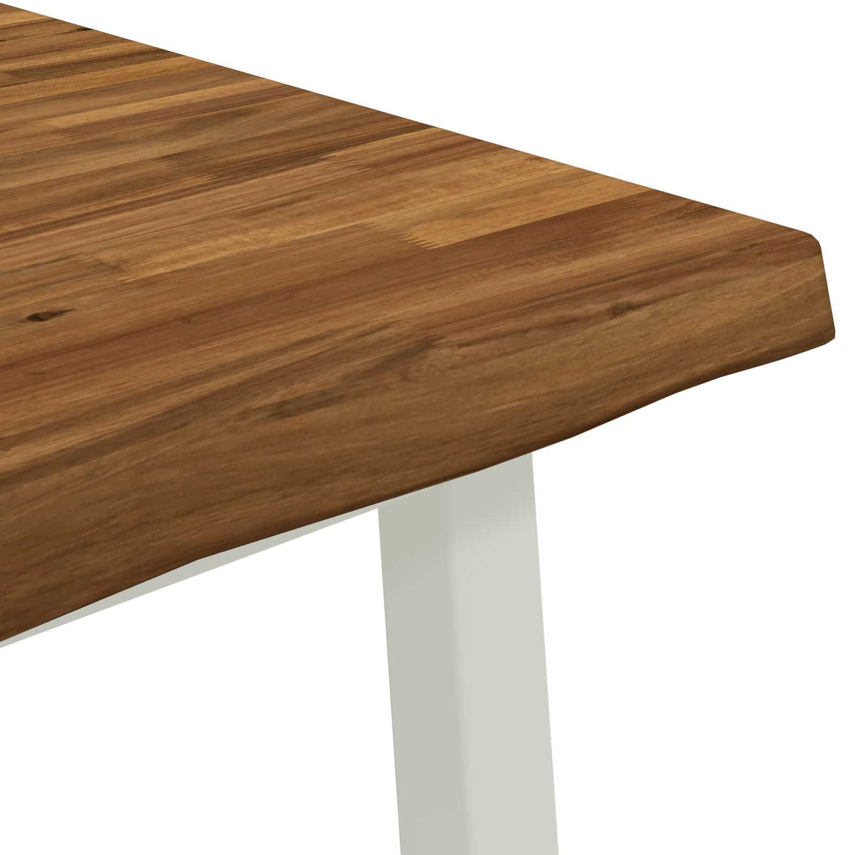 90 x 90 x 75 cm Solid Acacia Wood Natural and White Square