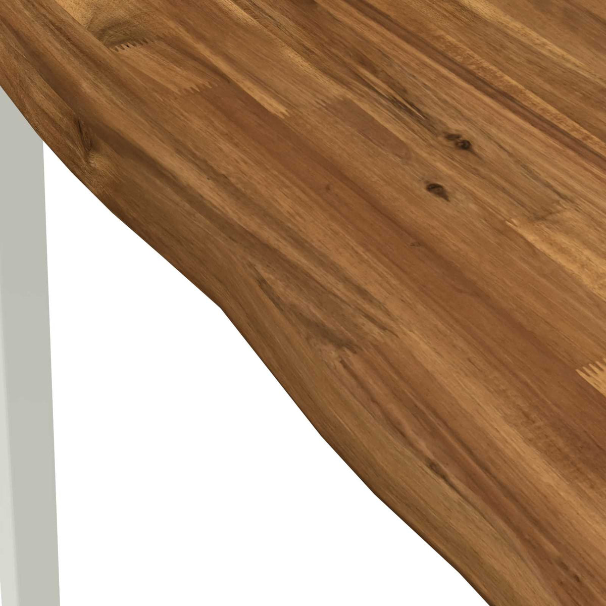 90 x 90 x 75 cm Solid Acacia Wood Natural and White Square