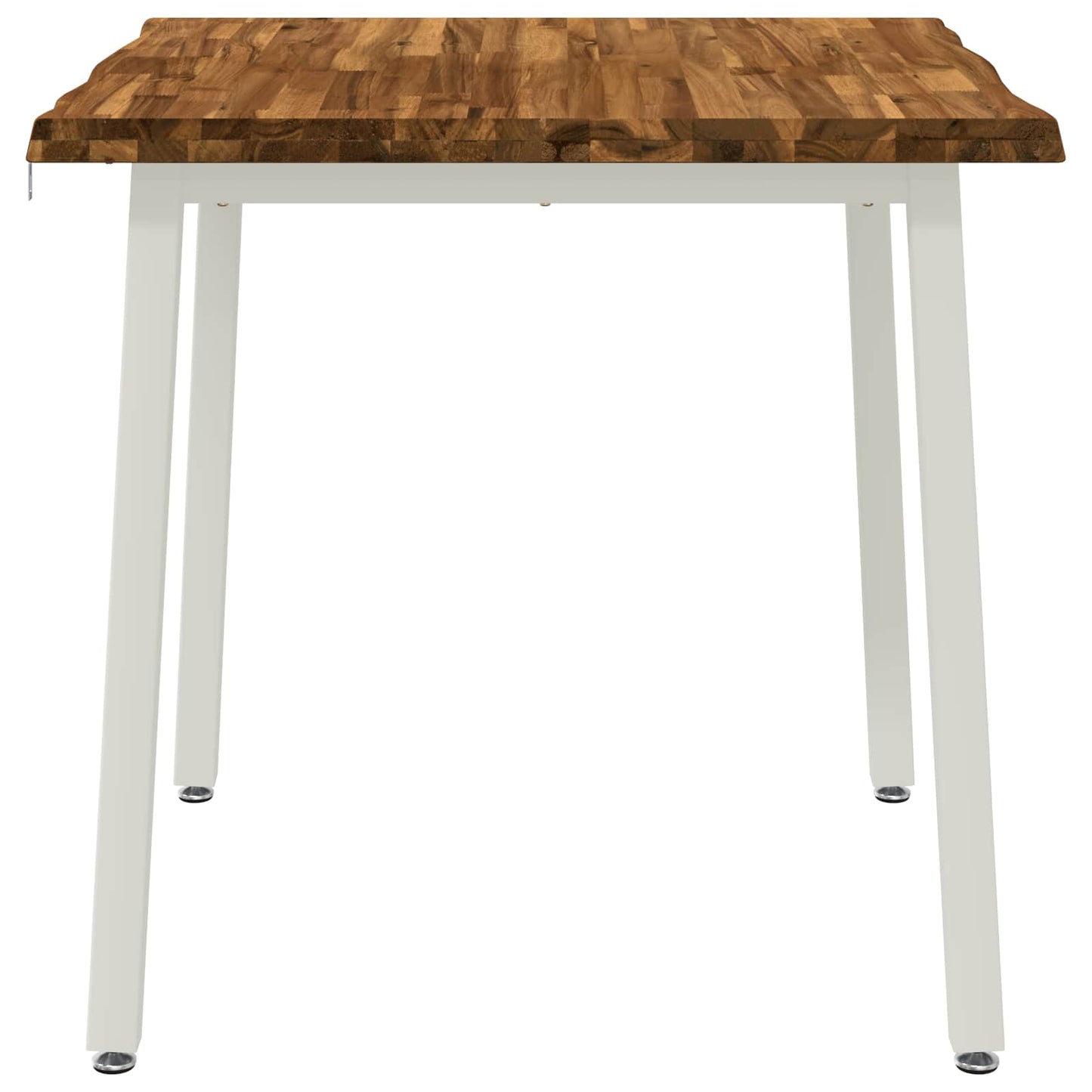 90 x 90 x 75 cm Solid Acacia Wood Natural and White Square