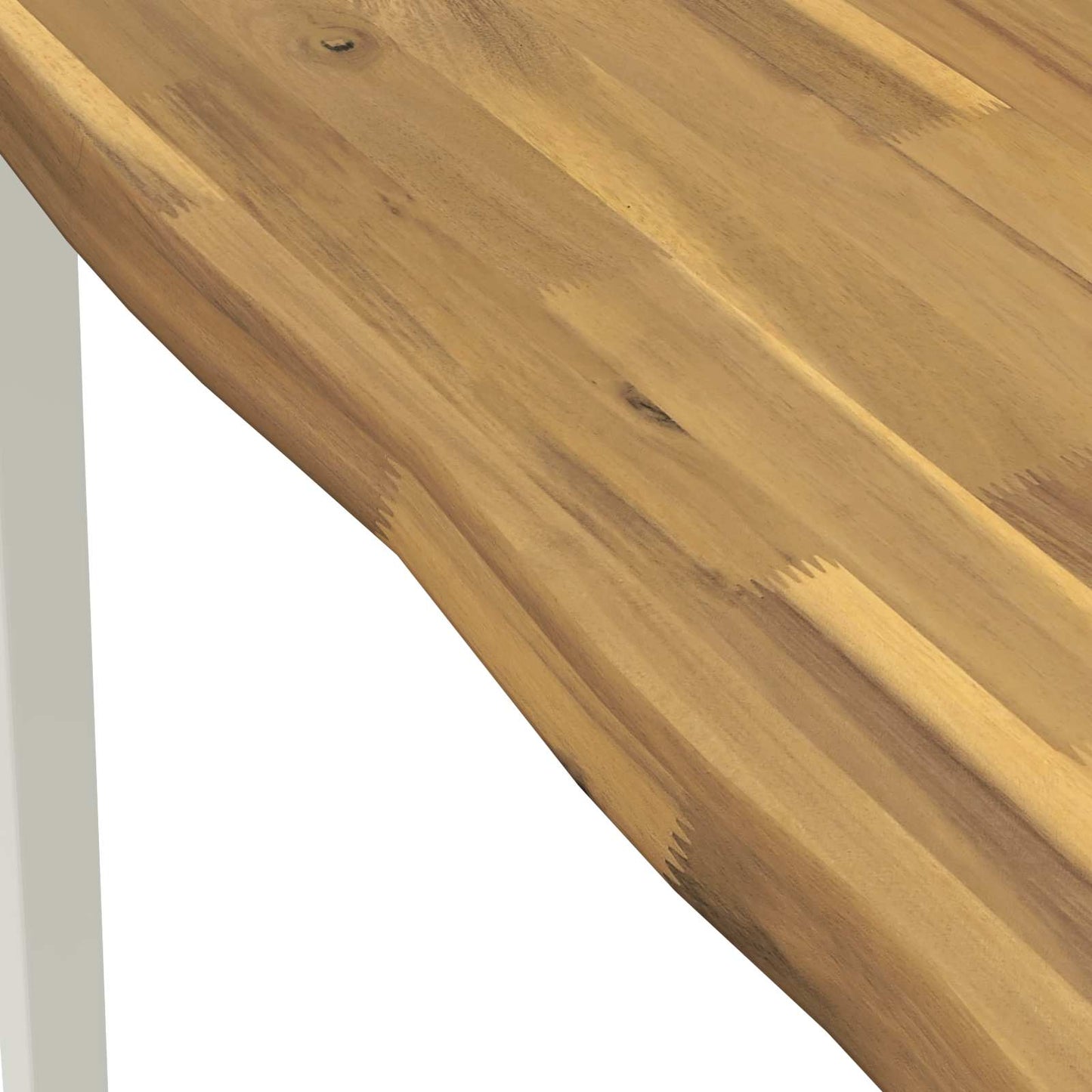 90 x 90 x 75 cm Solid Acacia Wood White Square