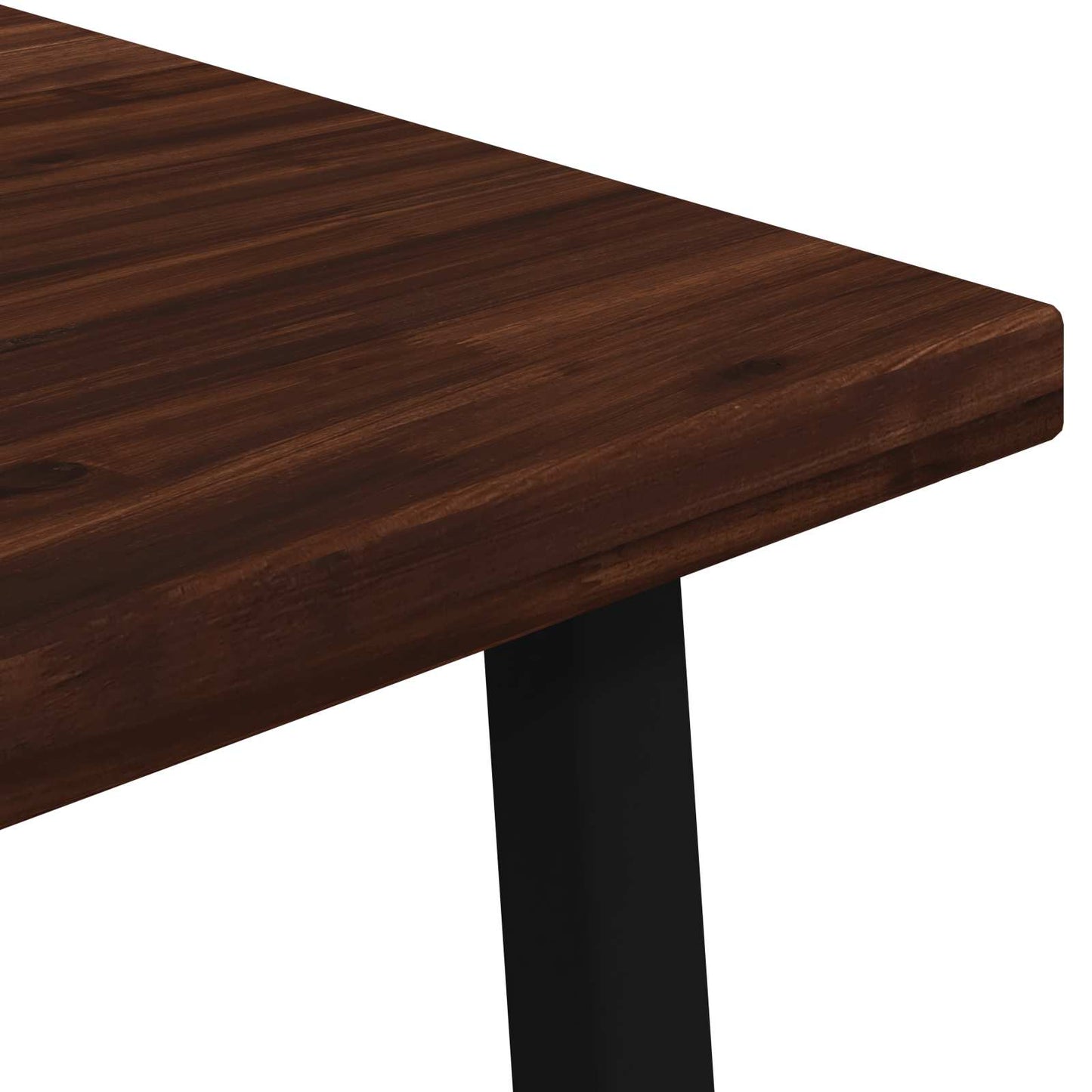 60 x 55 x 75 cm Solid Acacia Wood Dark Brown and Black