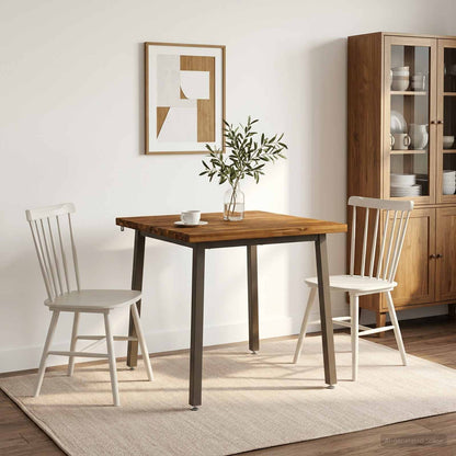 70 x 70 x 75 cm Solid Acacia Wood Natural and Coffee Square