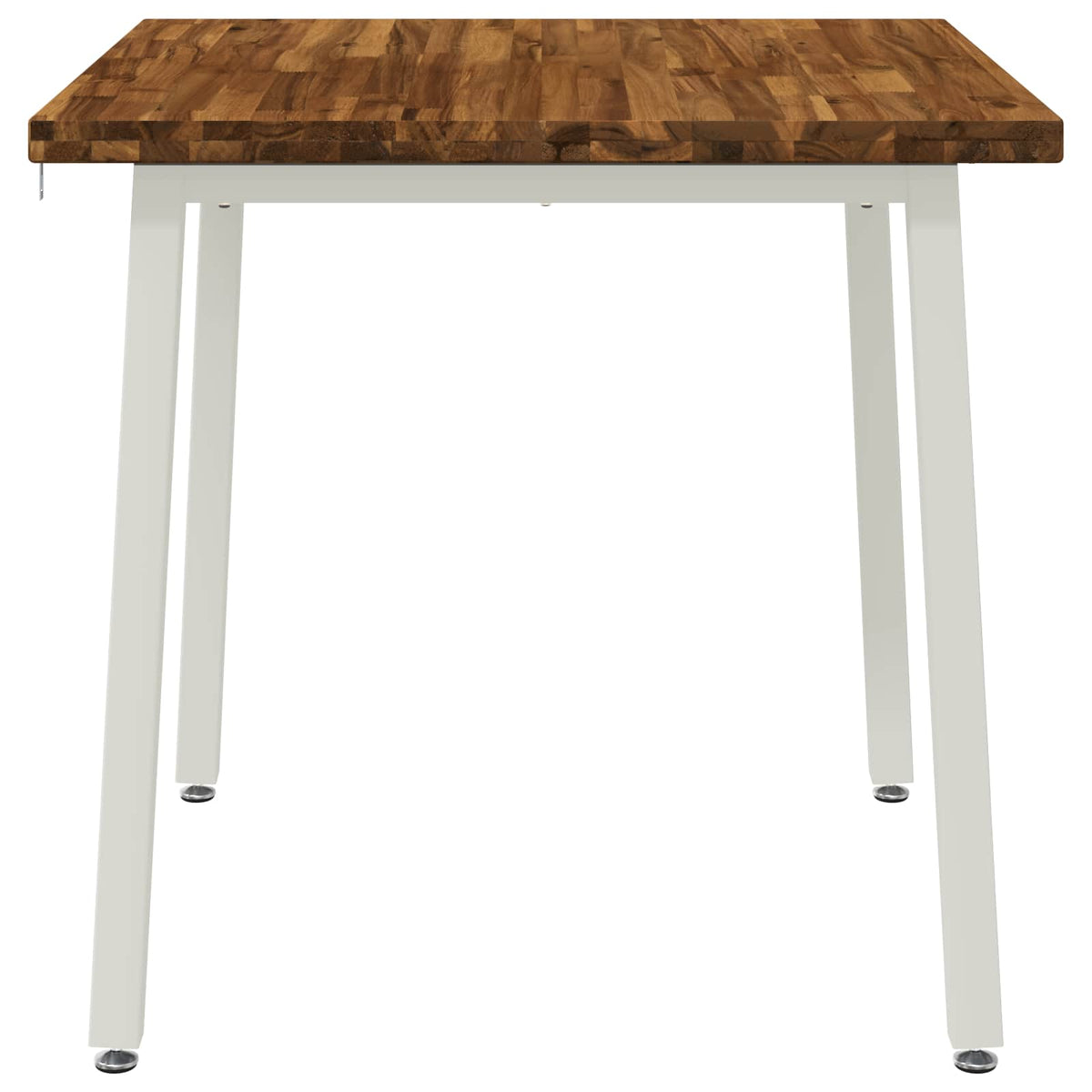 60 x 55 x 75 cm Solid Acacia Wood Natural and White Rectangular