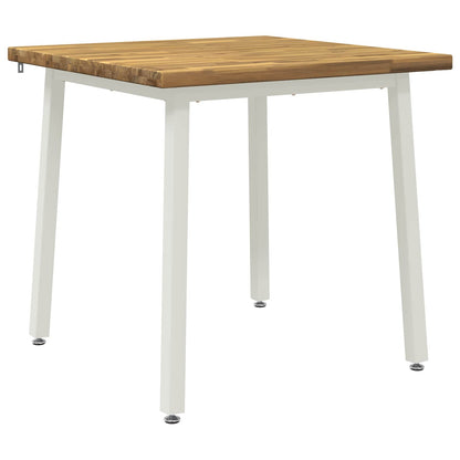 60 x 55 x 75 cm Solid Acacia Wood White Rectangular