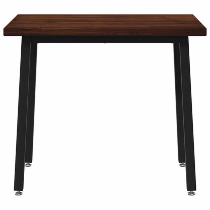 90 x 55 x 75 cm Solid Acacia Wood Dark Brown and Black