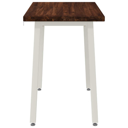 90 x 55 x 75 cm Solid Acacia Wood Dark Brown and White