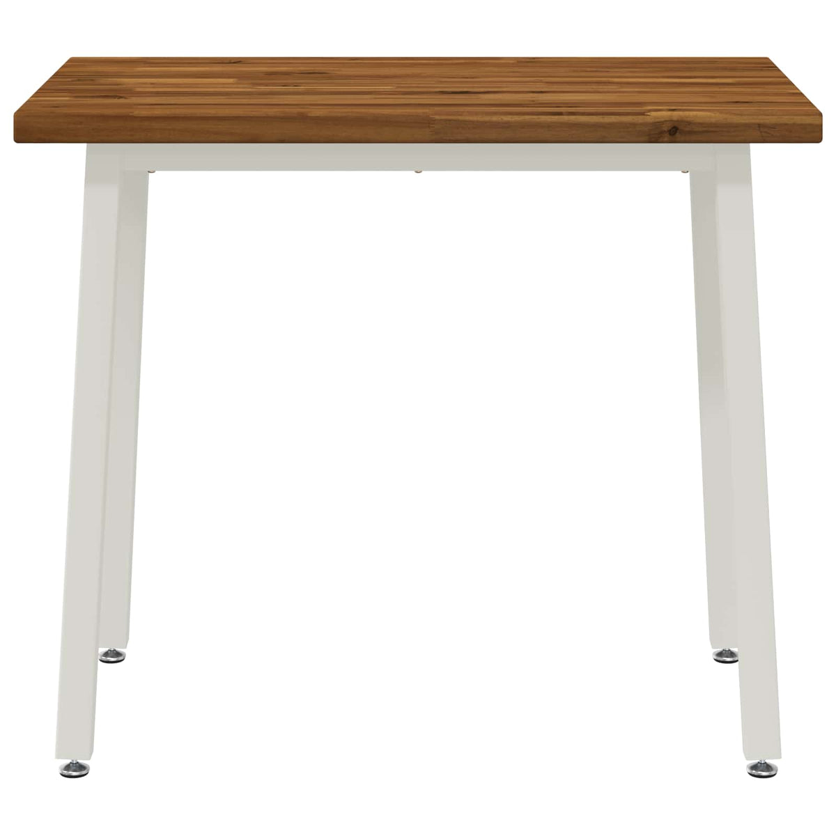 90 x 55 x 75 cm Solid Acacia Wood Natural and White Rectangular