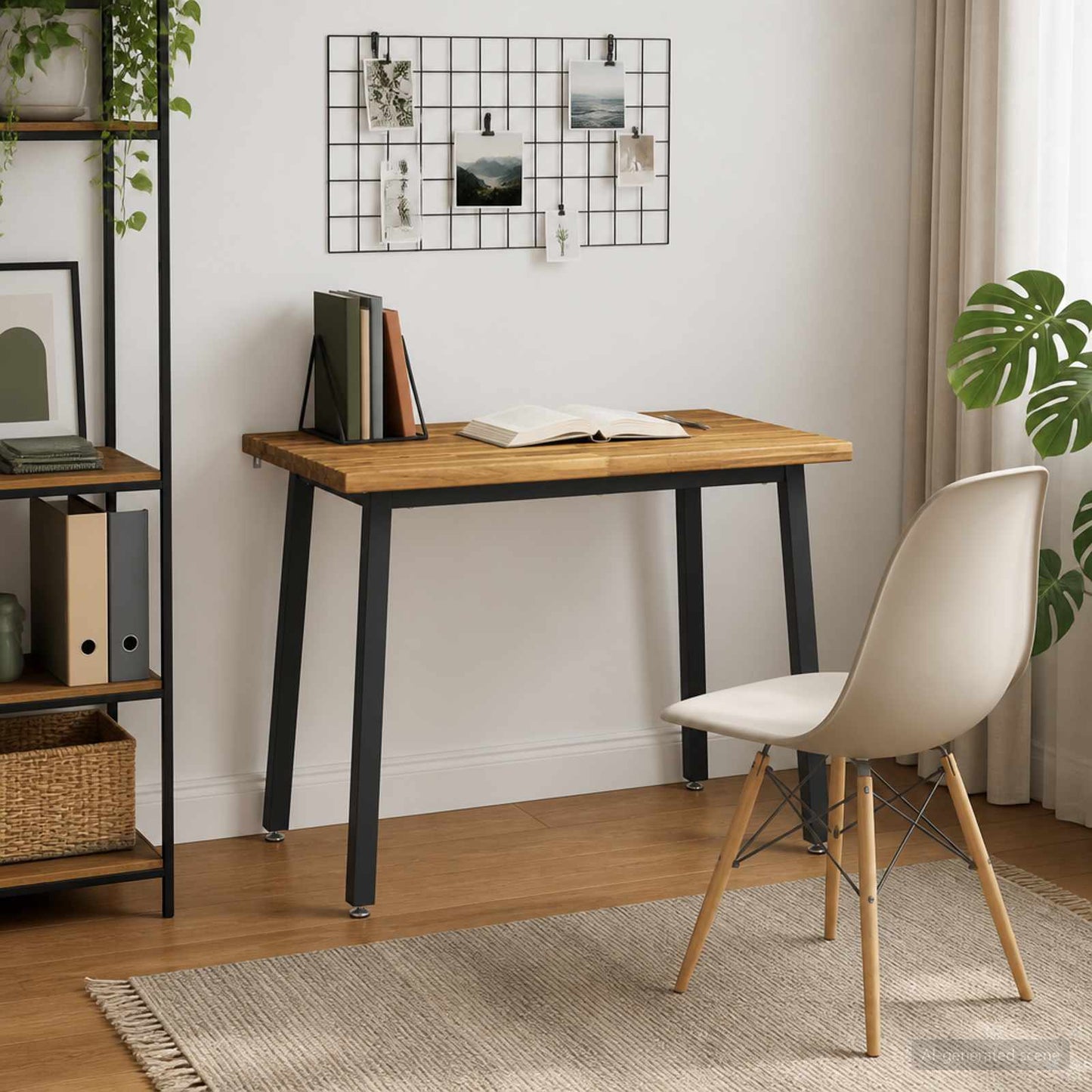 110 x 55 x 75 cm Solid Acacia Wood White and Black Rectangular