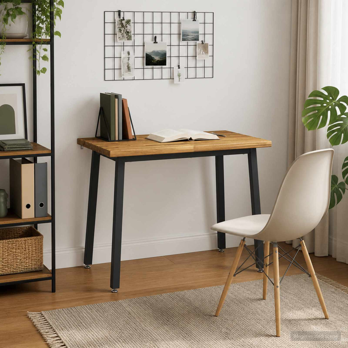 90 x 55 x 75 cm Solid Acacia Wood White and Black Rectangular