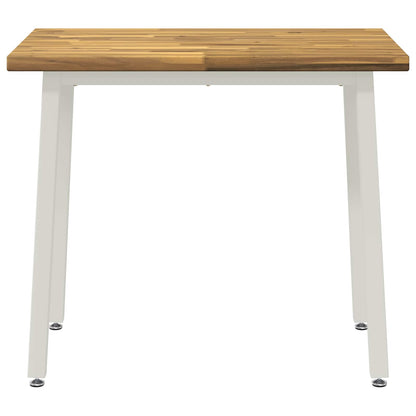 Square Dining Table 90 x 55 x 75 cm Solid Acacia Wood Whitewash