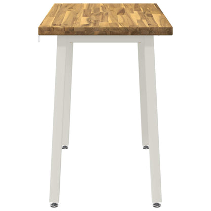 Square Dining Table 90 x 55 x 75 cm Solid Acacia Wood Whitewash