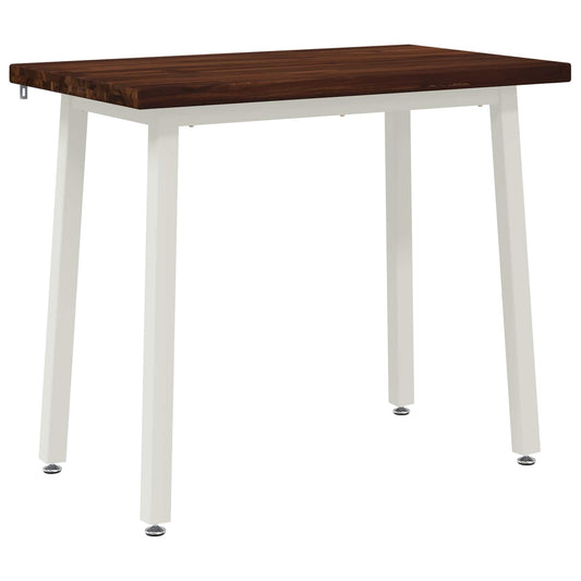 110 x 55 x 75 cm Solid Acacia Wood Dark Brown and White