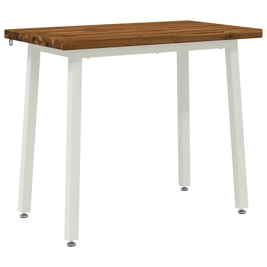 110 x 55 x 75 cm Solid Acacia Wood Natural and White