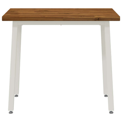 110 x 55 x 75 cm Solid Acacia Wood Natural and White